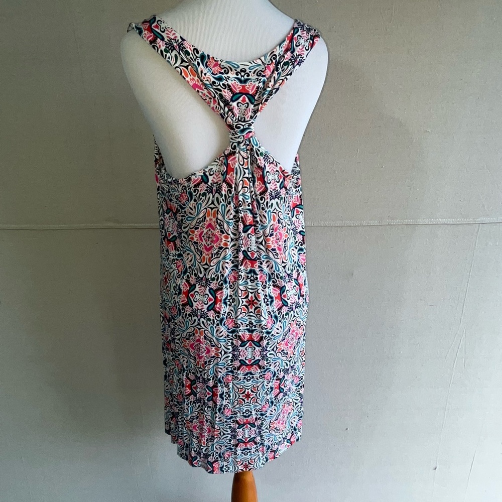 Cynthia Rowley Floral Athletic Dress L racer back - Picture 2 of 7